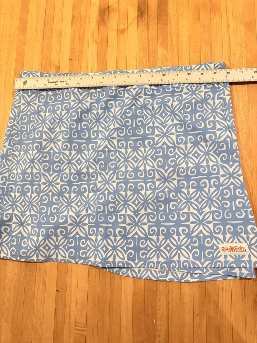Ripskirt Hawaii Blue White Print Wrap Skirt Swim Coverup Adjustable Beach - Picture 4 of 6
